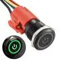 APIELE 19mm Latching Push Button Switch 3/4'' 12V DC Black Shell Power Symbol LED with Socket Plug 1NO1NC SPDT ON/Off (Green/Black Shell) APIELE 19mm Latching Push Button Switch 3/4'' 12V DC Black Shell Power Symbol LED with Socket Plug 1NO1NC SPDT ON/Off (Green/Black Shell)