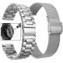Koreda Compatible with Samsung Galaxy Watch 42mm/Galaxy Watch 3 41mm/Active 40mm/Active 2 40mm 44mm Bands Sets, 20mm Stainless Steel Metal Band + Mesh Loop Replacement Bracelet Strap for Gear Sport