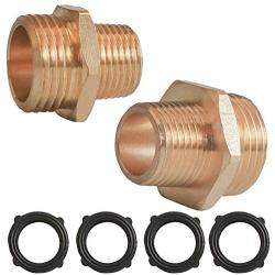 Xiny Tool 3/4'' GHT Male x 1/2'' NPT Male Connector, Brass Garden Hose Fitting, Adapter, Industrial Metal Brass Garden Hose to Pipe Fittings Connect, 2 Pack