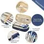 EASTHILL Big Capacity Pencil Pen Case Office College School Large Storage High Capacity Bag Pouch Holder Box Organizer Blue