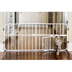 Carlson Lil Tuffy Metal Expandable Gate Beige, 38 x 1 x 18