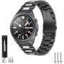 HATALKIN Compatible with Samsung Galaxy Watch 3 Band Bands 45mm Accessories Stainless Steel Metal Replacement Strap for Galaxy Smart Watch3 45mm/Galaxy Watch 46mm/Gear S3 Frontier Men Women (Black/Silver)