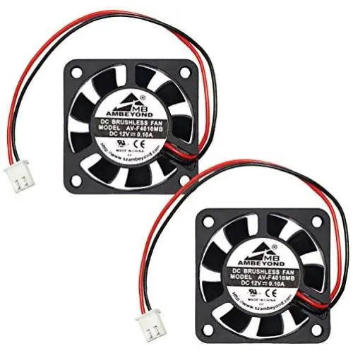 2-Packs 40 x 40 x 10mm 4010 12V 0.10A Brushless DC Cooling Fan 2pin AV-F4010MB UL CE 2-Packs 40 x 40 x 10mm 4010 12V 0.10A Brushless DC Cooling Fan 2pin AV-F4010MB UL CE