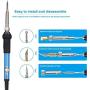 Upgraded Wood Burning Kit 47PCS,Wood Burner Pyrography Pen with Adjustable Temperature/Soldering Tips/CarvingKnife/Embossing/Stencil+Stand
