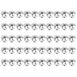DYWISHKEY 50 Pieces Metal Pin Keepers Backs, Locking Pin Keepers Backs (No Tool Required) (Sliver)
