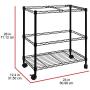 Oceanstar 2-Tier Metal Rolling File Cart, Black