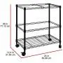 Oceanstar 2-Tier Metal Rolling File Cart, Black