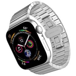 ARTCHE Stainless Steel Watch Band Compatible with Apple Watch 42mm 44mm for Men and Women, Metal Replacement Strap Wristband Blet Link for iWatch Series 5/4/3/2/1, Sliver