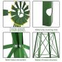 Tangkula 8FT Windmill Yard Garden Metal Ornamental Wind Mill Weather Vane Weather Resistant (Green) Tangkula 8FT Windmill Yard Garden Metal Ornamental Wind Mill Weather Vane Weather Resistant (Green)