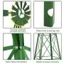 Tangkula 8FT Windmill Yard Garden Metal Ornamental Wind Mill Weather Vane Weather Resistant (Green)