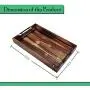 Farmhouse Rustic Serving Tray with Premium Quality Metal Handles''20.5x12.5x3''-Used with Coffee Table, Decoration, Breakfast in Bed, Wine, Food, Tea.