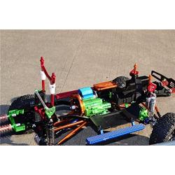 GPM Axial SCX10 II Upgrade Parts (AX90046) Aluminum Front/Rear Body Post Mount with Clips - 1 Set Blue