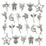 iloveDIYbeads 100g (66pcs) Craft Supplies Antique Silver Wings Angel Fairy Charms Pendants for Crafting, Jewelry Findings Making Accessory for DIY Necklace Bracelet (M151)