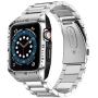 HATALKIN Compatible with Apple Watch Series 6 5 4 44mm Band with Metal Bumper Case,Rugged Men Bands for Apple Watch SE/iWatch 6 5 4 44mm Stainless Steel Cases Protector Drop-Proof Shockproof(Silver)