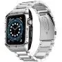 HATALKIN Compatible with Apple Watch Series 6 5 4 44mm Band with Metal Bumper Case,Rugged Men Bands for Apple Watch SE/iWatch 6 5 4 44mm Stainless Steel Cases Protector Drop-Proof Shockproof(Silver)