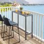 Mr IRONSTONE Outdoor Bar Table 46.5” Pub Height Dining Table Bistro Patio Table with Waterproof Top and Hammer Finish Stands