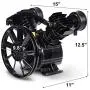 Goplus 3HP 2 Piston V Style Twin Cylinder Air Compressor Head Pump (Black) Goplus 3HP 2 Piston V Style Twin Cylinder Air Compressor Head Pump (Black)