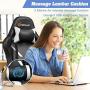 Goplus Massage Gaming Chair with RGB Light, Reclining Backrest Handrails and Seat Height Adjustment Racing Computer Office Chair with Footrest, Ergonomic High Back PU Swivel Game Chair