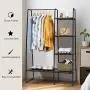 Tangkula Metal Garment Rack, Free Standing Closet Storage Organizer w/ 5 Shelves & Hanging Bar, Open Wardrobe Rack for Hanging Clothes and Storage, Clothes Rack for Bedroom Living Room Entryway Tangkula Metal Garment Rack, Free Standing Closet Storage Organizer w/ 5 Shelves & Hanging Bar, Open Wardrobe Rack for Hanging Clothes and Storage, Clothes Rack for Bedroom Living Room Entryway