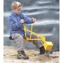 Childrensneeds.com Sand Digger Toy Backhoe for Snow, Sand, Beach, Dirt, A Durable Metal Outdoor Ride-on Excavator Toy for Ages 3 and Up (Yellow)