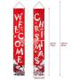 2 Pieces Christmas Porch Sign Christmas Banner Decoration Outdoor Indoor Red Xmas Decor Banner Christmas Door Banner Welcome Christmas Outdoor Sign with Plastic Rod and Hanging Ropes