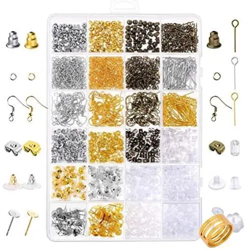 Paxcoo 2400Pcs Earring Making Supplies Kit with 24 Style Earring Hooks, Earring Backs, Earrings Posts and Earring Making Findings for Adult Paxcoo 2400Pcs Earring Making Supplies Kit with 24 Style Earring Hooks, Earring Backs, Earrings Posts and Earring Making Findings for Adult