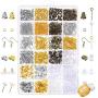 Paxcoo 2400Pcs Earring Making Supplies Kit with 24 Style Earring Hooks, Earring Backs, Earrings Posts and Earring Making Findings for Adult