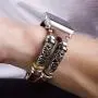 Vikoros Vintage Leather Strap Compatible with Apple Watch 38mm 40mm 42mm 44mm, Handmade Boho Fancy Cuff Bracelet Replacement Wristband for iWatch Series 5/4/3/2/1 Sport Women
