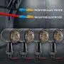 NATGIC 4pcs Motorcycle Turn Signal Lights Bullet Metal Mini Motorbike Turn Signal Blinker Indicator Bulbs Running Lights (Black Smoke)