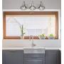 Kira Home Liberty 24'' 3-Light Modern Industrial Vanity/Bathroom, Kitchen Light + Metal Cage Shades, Brushed Nickel Finish