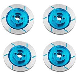 4PCS ShareGoo Aluminum Alloy 12mm Wheel Rim Hex Hub Brake Disc Decoration for HSP HPI Kyosho Traxxas Tamiya 1/10 4WD RC On-Road Racing Car Truck Tires,Blue