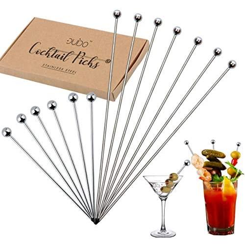 Cocktail Martini Picks and Stirrers Toothpicks – (12 Pack / 4 & 8 Inch) Reusable Cocktail Picks - Stainless Steel Metal Drink Skewers Sticks for Martini Olives Appetizers Bloody Mary Fruits Cocktail Martini Picks and Stirrers Toothpicks – (12 Pack / 4 & 8 Inch) Reusable Cocktail Picks - Stainless Steel Metal Drink Skewers Sticks for Martini Olives Appetizers Bloody Mary Fruits