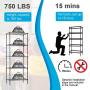 Wire Shelving Unit Metal Shelf Organizer Heavy Duty Wire Rack Storage Unit NSF Certification Commercial Grade Rack Utility for Bathroom Office Kitchen (14'' Dx24 Wx60 H)