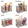 mDesign Farmhouse Modern Metal Wire Cutlery and Utensil Storage Organizer Bin for Kitchen, Pantry, Table and Countertop - Utensil Caddy Holds Forks, Knives, Spoons, Napkins - 3 Sections - Graphite