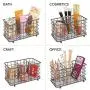 mDesign Farmhouse Modern Metal Wire Cutlery and Utensil Storage Organizer Bin for Kitchen, Pantry, Table and Countertop - Utensil Caddy Holds Forks, Knives, Spoons, Napkins - 3 Sections - Graphite mDesign Farmhouse Modern Metal Wire Cutlery and Utensil Storage Organizer Bin for Kitchen, Pantry, Table and Countertop - Utensil Caddy Holds Forks, Knives, Spoons, Napkins - 3 Sections - Graphite