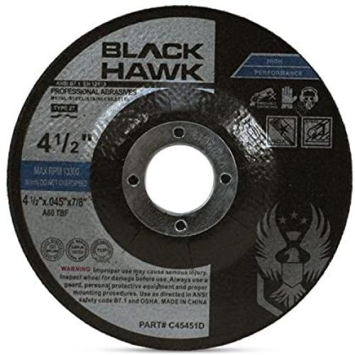 BHA Metal and Stainless Steel Depressed Center Cut Off Wheels for Angle Grinders, 4.5” x .045” x 7/8” - 25 Pack