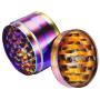 Grinder - 4 Pieces Zinc Alloy Pollen Rainbow Grinders Spice Grinder Colorful Metal Crusher with magnetic top (52mm(2inch))