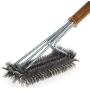 Grill Brush – Cleans All Angles, Extended, Large Wooden Handle and Stainless Steel Bristles – No Scratch Cleaning for Any Barbecue or Grill: Char Broil & Ceramic – BBQ - Aid