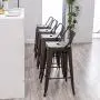 24 inch Metal Barstools Set of 4 Indoor Outdoor Bar Stools with Back Kitchen Dining Counter Stools Bar Chairs Rusty