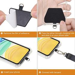 Phone Tether Tab, COCASES 2 Pack Update Phone Lasso Patch with Replacement Part for Smartphone Lanyard Safety Tether (Black)