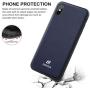 ZOVER iPhone Xs Max Magnetic Case with Detachable Card Holder Support Wireless Charging Car Mount Credit Cards Slot Genuine Leather Case Adhere to Anywhere Reusable Rectangular Metal Plates Navy Blue