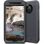 Moto X4 Case, CinoCase X4 Phone Case Heavy Duty Protective Case Hybrid TPU Bumper Shockproof Case with Brushed Metal Texture Hard PC Back for Moto X4 Grey