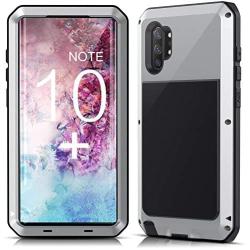 Lilycase Case for Galaxy Note 10 Plus,Armor Heavy Duty Hybrid Aluminum Metal Shockproof Military Shockproof Hard Cover for Samsung Galaxy Note 10 Plus 6.8 Inch (2019) - Silver