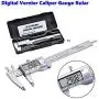 EZT 150mm Digital Calipers, Full Stainless Steel Electronic 6 Inch Digital Vernier Caliper, with Extra-Large LCD Screen, Auto-Off Feature, Inch and Millimeter Conversion Metal Measuring Tool Caliper EZT 150mm Digital Calipers, Full Stainless Steel Electronic 6 Inch Digital Vernier Caliper, with Extra-Large LCD Screen, Auto-Off Feature, Inch and Millimeter Conversion Metal Measuring Tool Caliper
