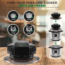 Air Fryer Lid for Instant Pot 6 Qt or 8 Qt Pressure Cooker - Crunch Lid - for Air Fryer Cooking - Extra Accessories are included - Fits for Electric Pressure Cooker and Metal Pot, 1000W, 120V