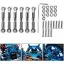 Vbest life 6 Pcs Metal Linkages Pull Rod Steering Servo Link Linkages Arm Tie Rod Ends Connector Parts Fit for Wltoys 1/18 A959 A969 A979 K929 RC Car(Titanium Color) Vbest life 6 Pcs Metal Linkages Pull Rod Steering Servo Link Linkages Arm Tie Rod Ends Connector Parts Fit for Wltoys 1/18 A959 A969 A979 K929 RC Car(Titanium Color)
