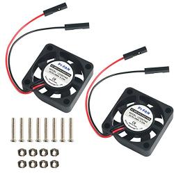 MakerFocus 2pcs Raspberry Pi Fan 30x 30mm DC Brushless Cooling Fan Heatsink Cooler Radiator One-to-Two Interface 3.3V 5V for Raspberry Pi 4 Pi 3 3B+ and Pi Zero/Zero W or Other Robot Project