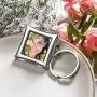 10 Pieces Photo Frame Keychain Metal Frame Keychain, Picture Frame Keyring, Keychain with Locket Photo Frame for Birthday, Valentines Day, Wedding Gifts (Rectangular, Heart-Shaped)