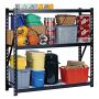 Sandusky Lee Muscle Rack ERZ772472WL3 Black Heavy Duty Steel Welded Storage Rack, 3 Shelves, 1,000 lb. Capacity per Shelf, 72'' Height x 77'' Width x 24'' Depth, Pack of 1