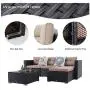 PHI VILLA Outdoor Sectional Rattan Sofa - Wicker Patio Furniture Set (Beige) PHI VILLA Outdoor Sectional Rattan Sofa - Wicker Patio Furniture Set (Beige)